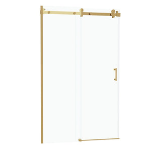 Modern Single Slide Shower Door, Tempered Glass, Stainless Steel Frame