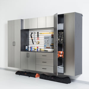 Astro Series - Garage Cabinet Set A With Soft Closing Drawers - Metallic Gray