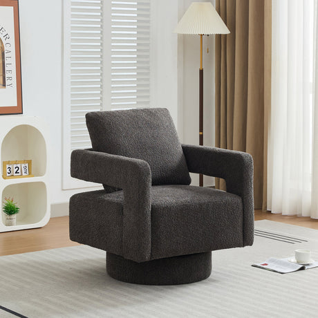 Stonewell Square Swivel Accent Chair with Open Back