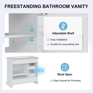 36-Inch Bathroom Vanity with Ceramic Sink Top