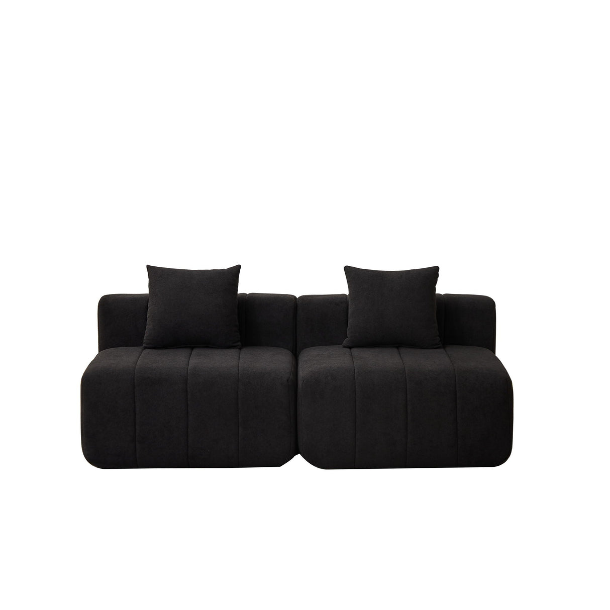 Modular Sectional Sofa With 2 Pillows, Symmetrical Design