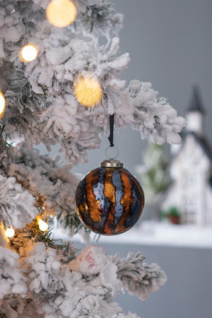 Christmas Ball Ornaments Set of 6 Glass Decorative Hanging Balls