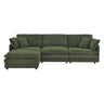 L-Shaped Sectional Sofa With Ottoman, Convertible 4 Seater Couch