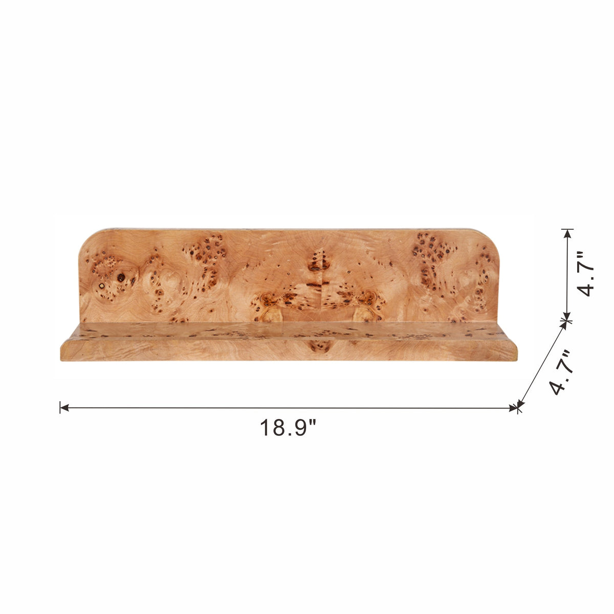 Burl Wood Floating Wall Shelf