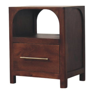 Solid Wood Arched Edge 1 Drawer Bedside