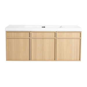 Wall-Mounted Bathroom Vanity With Resin Sink And Soft Closing Doors