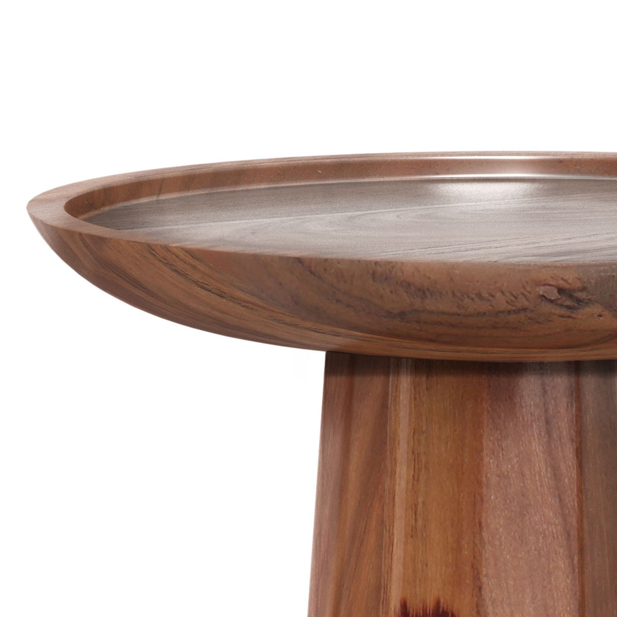 Handcrafted Wooden Accent Table with Sculptural Design - Choice of Color