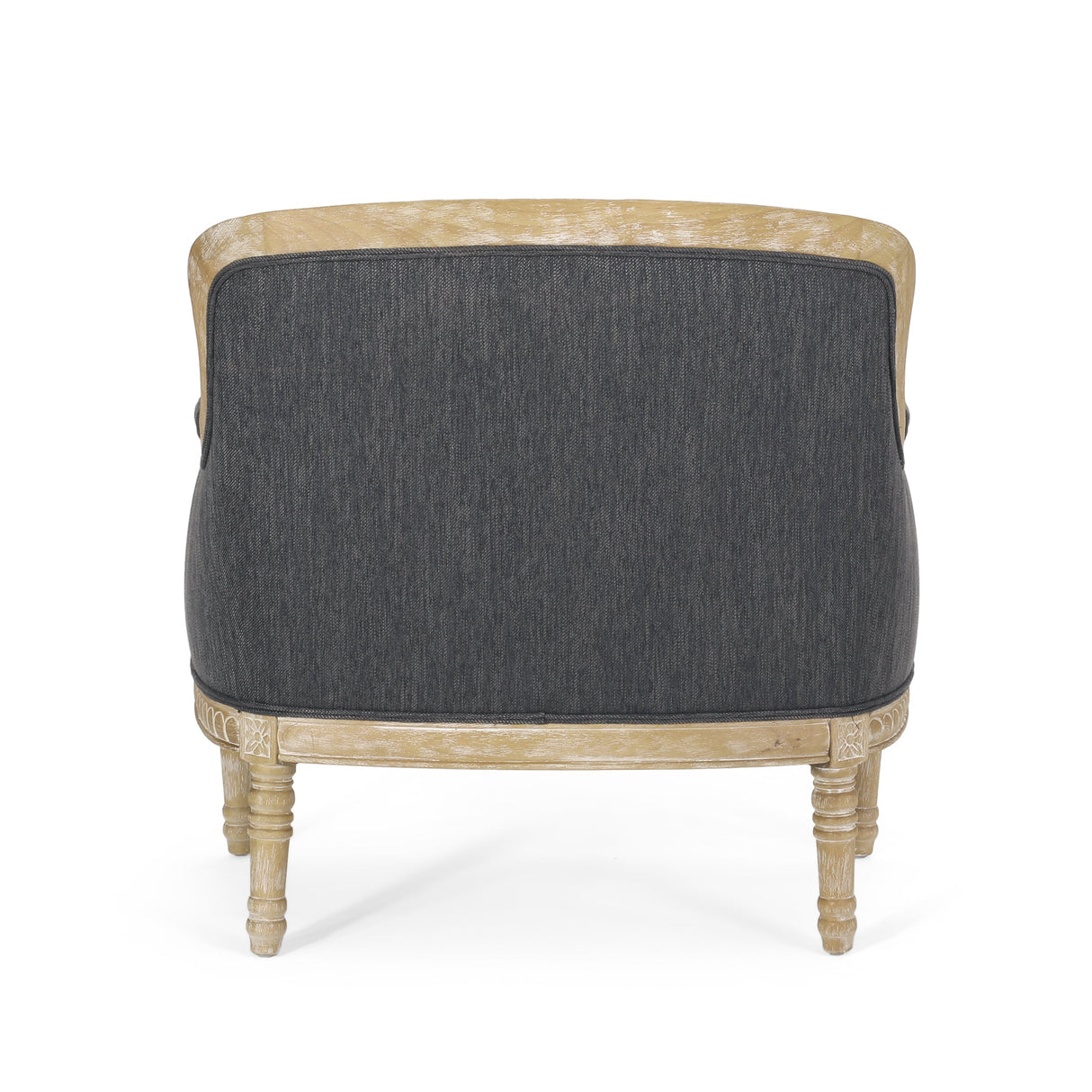 Becoming Upholstered Club Chair with Turned Leg and Carved Design