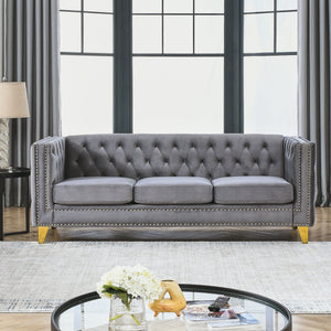 Modern Sofa With Button Tufting, Upholstered Couch For Living Room
