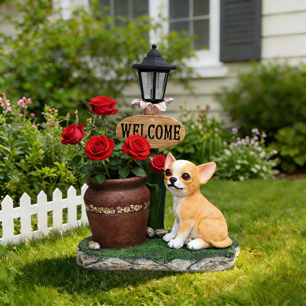 Sitting Corgi Dog Planter Outdoor Decor