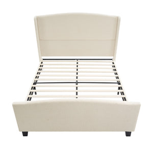 Platform Bed Frame With Tall Headboard And High Footboard