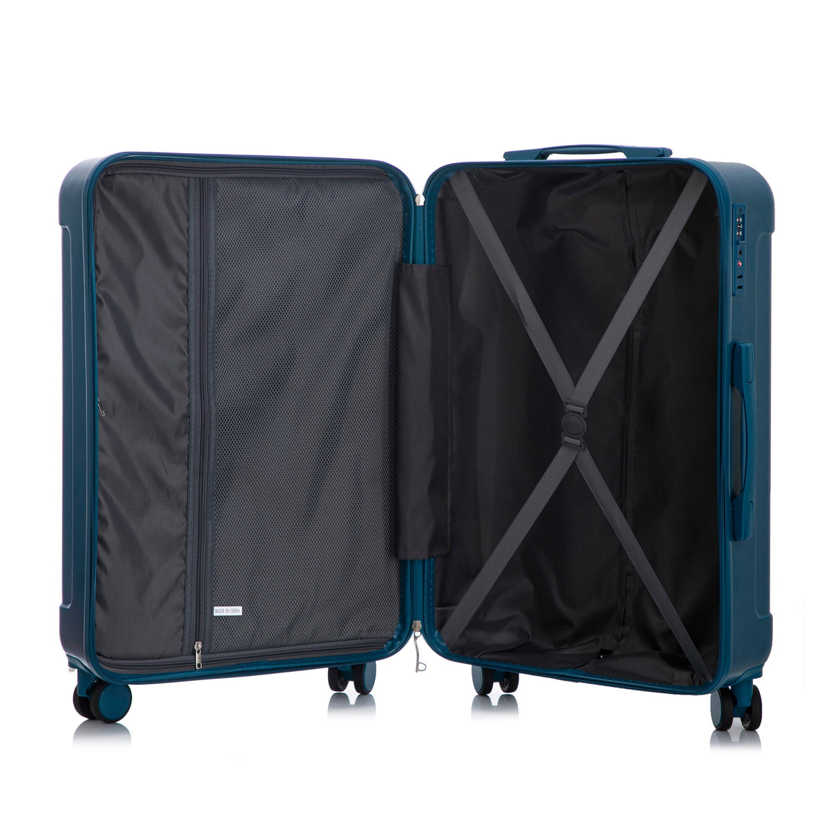 3-Piece ABS Spinner Wheel Luggage Set 20"/24"/28" Dark Blue