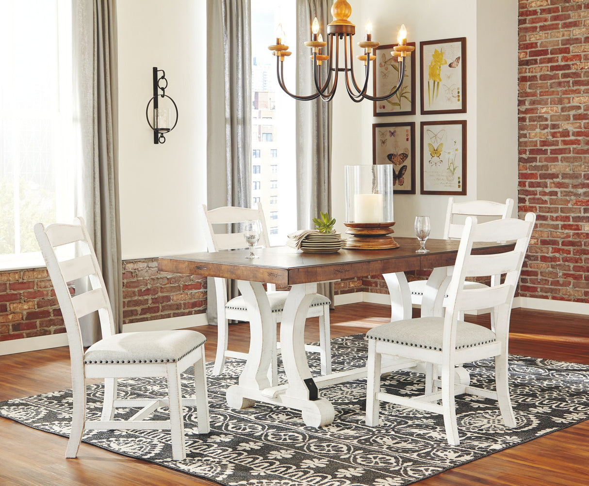 Valebeck - Dining UPH Side Chair (Set of 2) - Beige / White