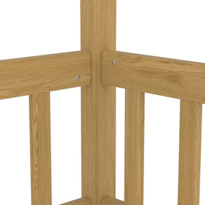 Twin Size Canopy Bed Frame with Guardrails for Kids