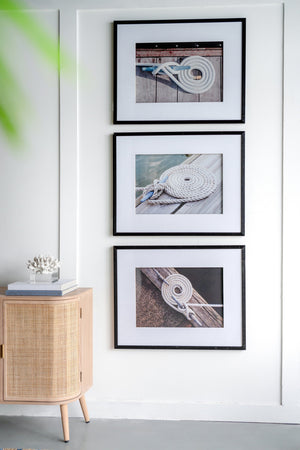30' x 24' Rope Wall Art with Black Frame, Set of 3