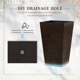 Outsunny set of 3 tall planters with drainage hole, outdoor flower pots, indoor planters for porch, front door, entryway, patio and deck