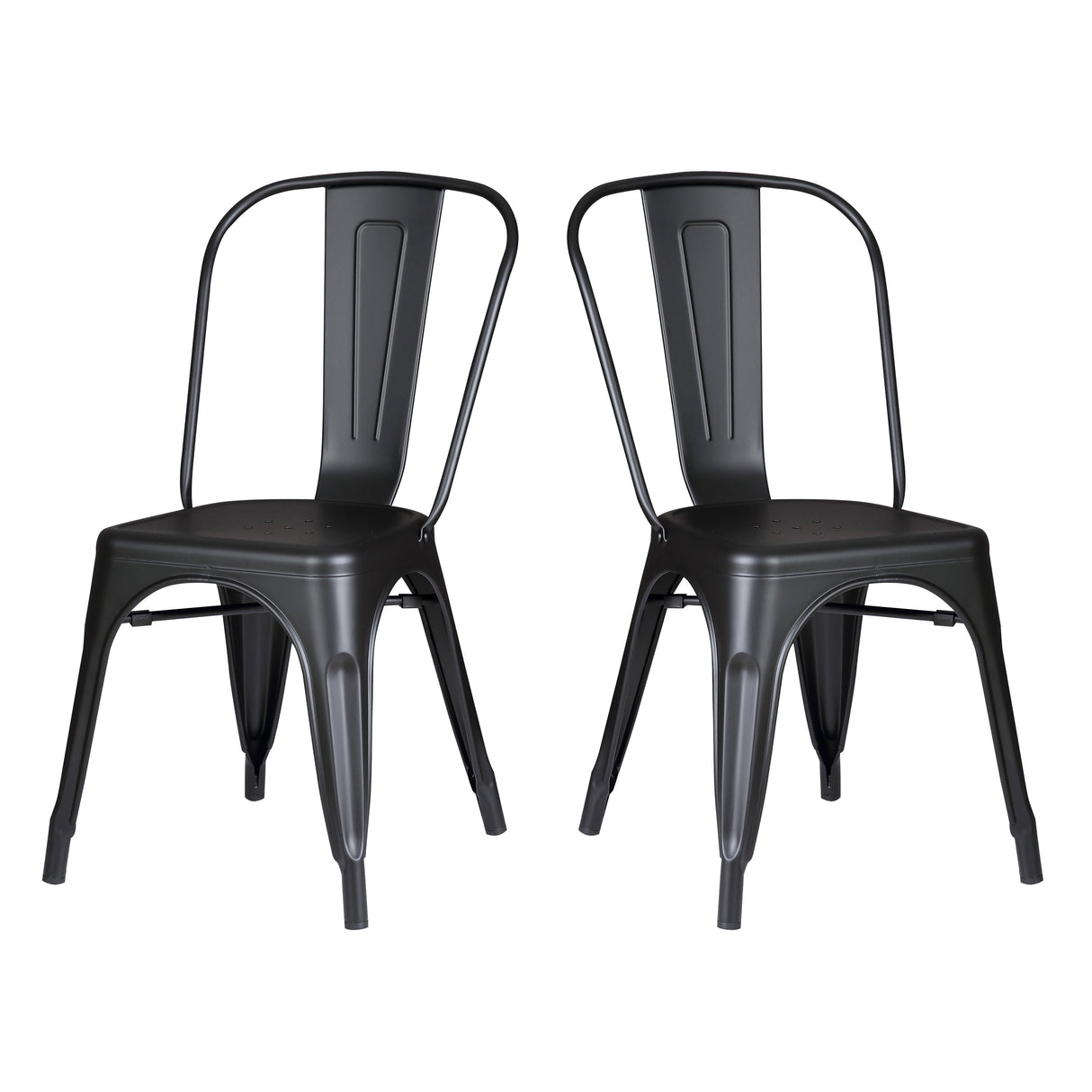 Set of 4 Stackable Metal Dining Chairs