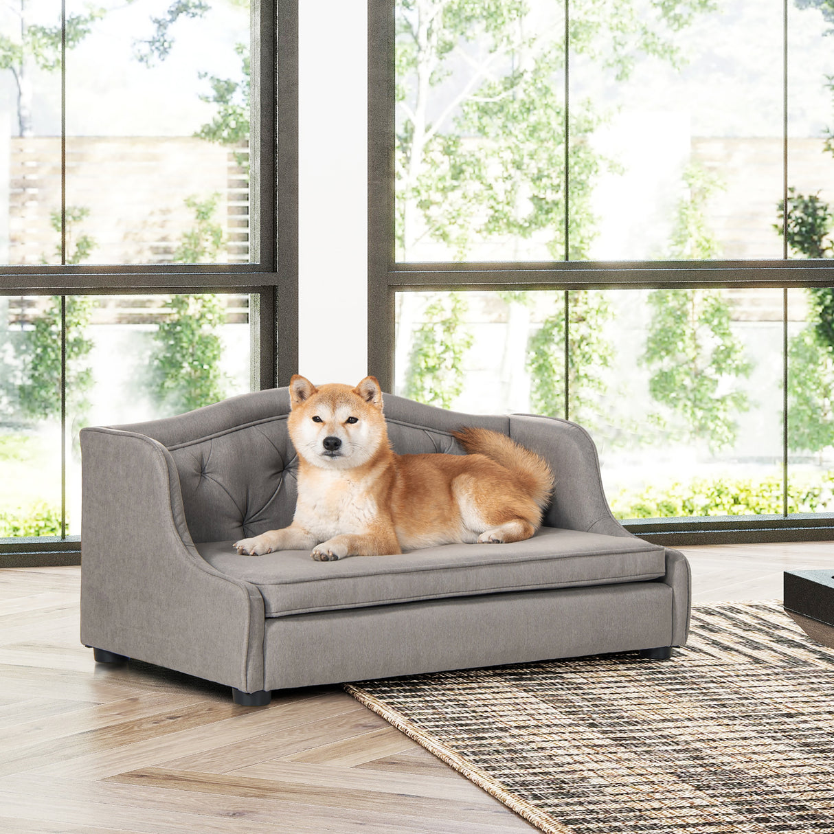 Robin 35' Tufted Wingback Pet Sofa Bed, Medium