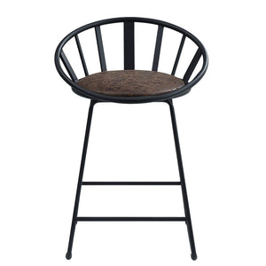 Zudora - Counter Height Chair (Set of 2) - Synthetic Leather & Black