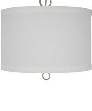 14"W Light Pendant Brushed Nickel Finish with Oatmeal Linen Shade