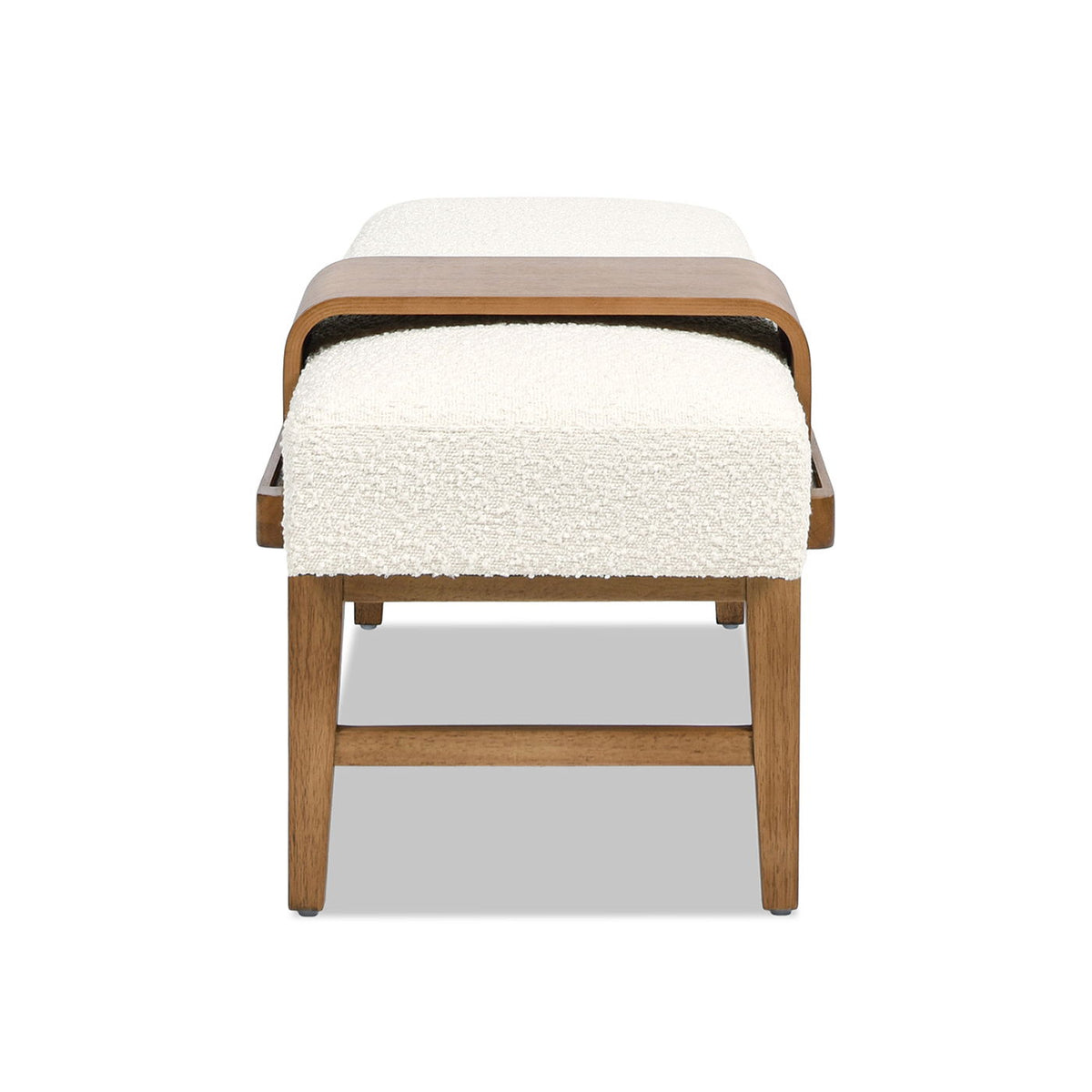 Billie - Modern Telephone Bench With Sliding Shelf - Ivory White