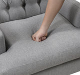 Button-Tufted Upholstered High Back Accent Chair