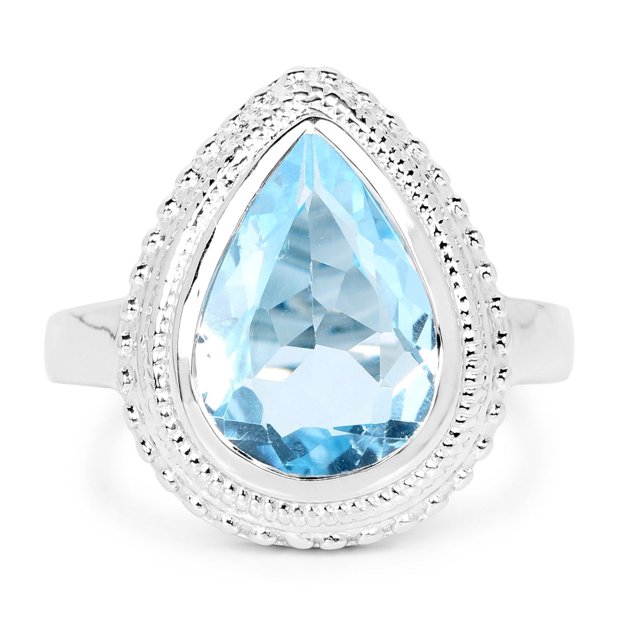 5.30 Carat Genuine Blue Topaz .925 Sterling Silver Ring