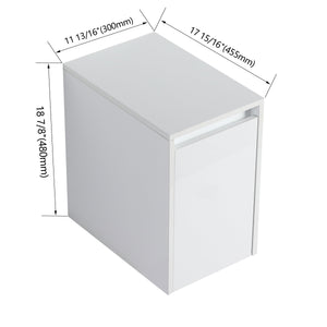 12" Bathroom Side Cabinet, Soft Close Doors, Float Mounting Design, Glossy