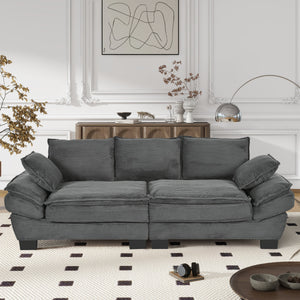U-Style 85.4" Modern Curved Sofa
