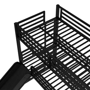Twin Over Twin Over Full Bunk Bed with Slide