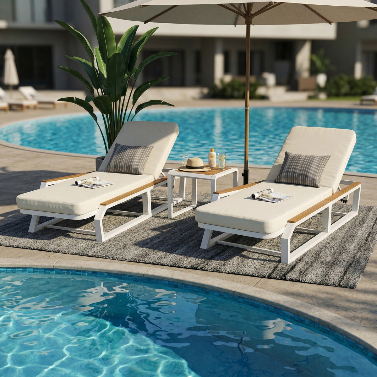 5-Piece Outdoor Chaise Lounge Set