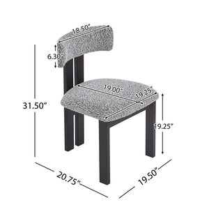 Modern Upholstered Armless Dining Chairs With Metal Legs
