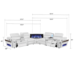 Nova - Sectional With Bluetooth Speaker, LED And Lifting Wine Cabinet