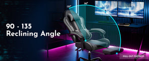 Ergonomic Gaming Chair with Footrest and Lumbar Support