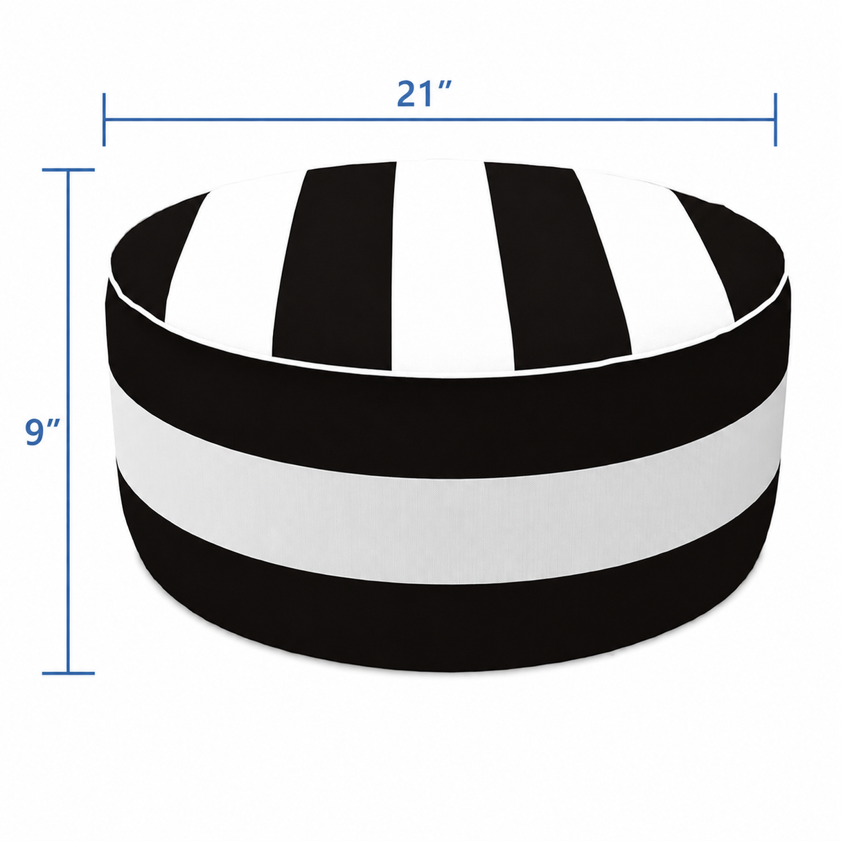 2 Pack Outdoor Inflatable Ottoman - Black/White Striped