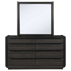 Leandro 8-drawer Bedroom Dresser with Mirror Burnished Black