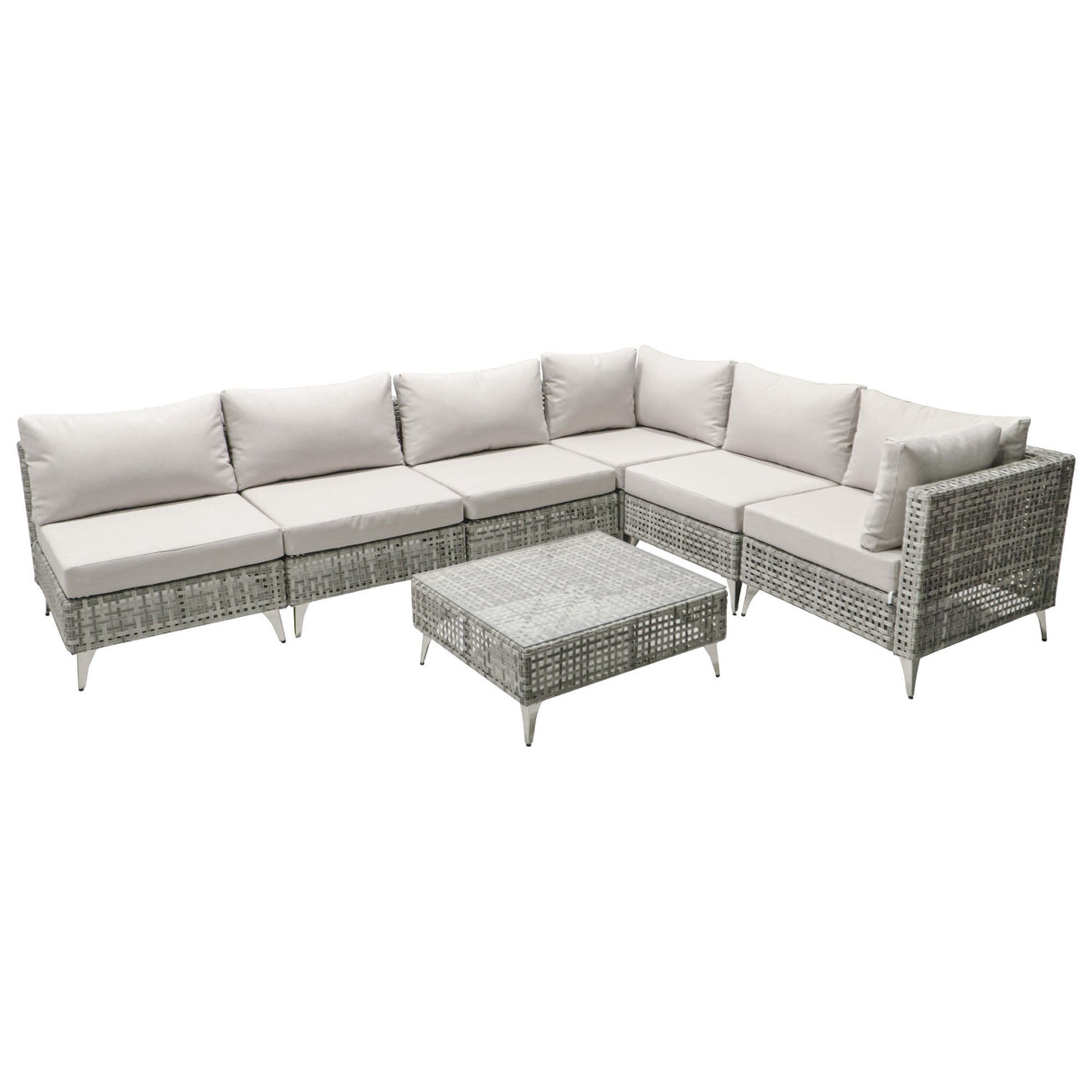 K&K 7-Piece Wicker Patio Furniture Set