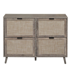 4 Door Shoe Rack, Freestanding Modern Shoe Storage Cabinet