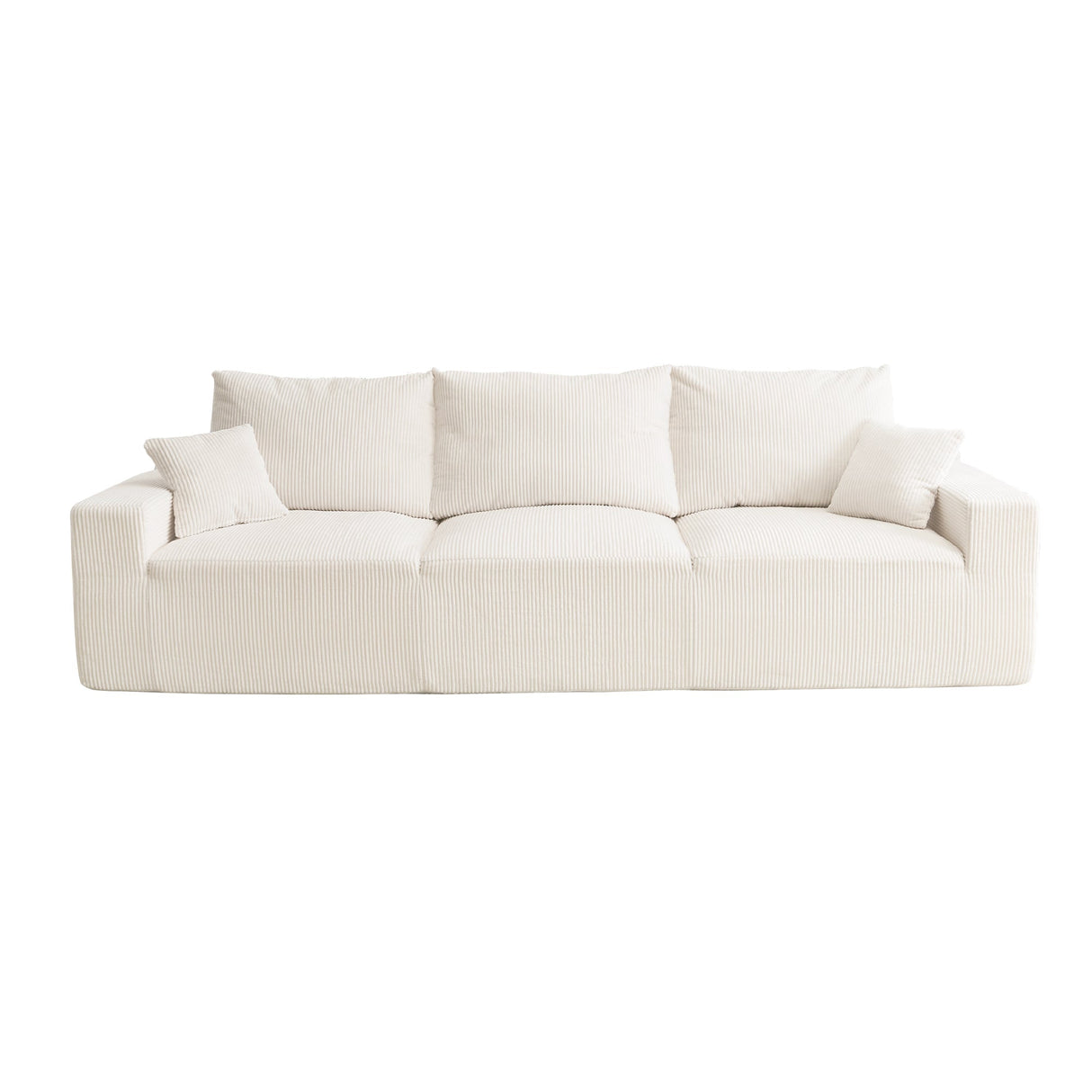 Three-Seater Sofa with Plush Corduroy Upholstery