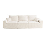 Three-Seater Sofa with Plush Corduroy Upholstery