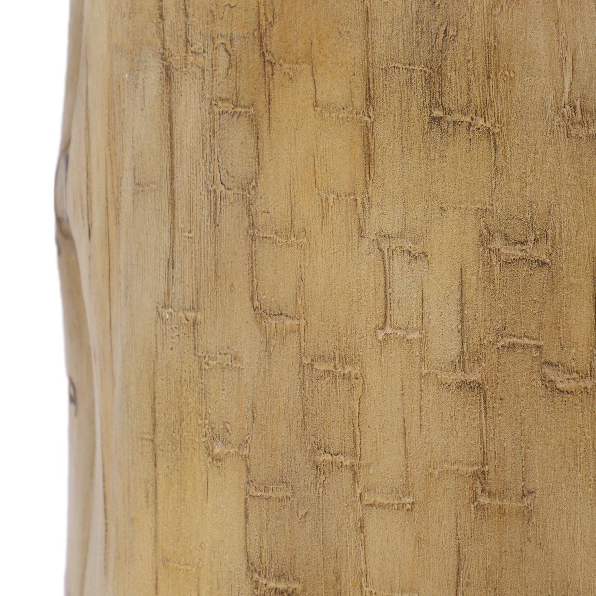 Hand Painted Wood Stump Style Outdoor Side Table - Light Brown