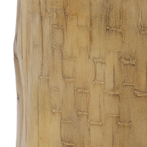 Hand Painted Wood Stump Style Outdoor Side Table - Light Brown