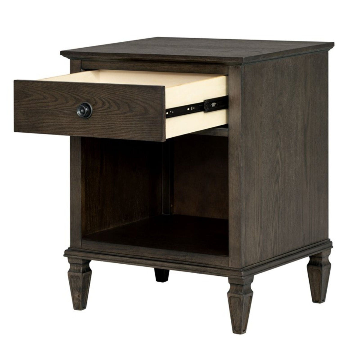 Victoria Nightstand with Open Storage - French Design - Multiple Colors