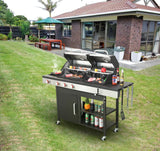 3-Burner propane gas bbq grill with side burner