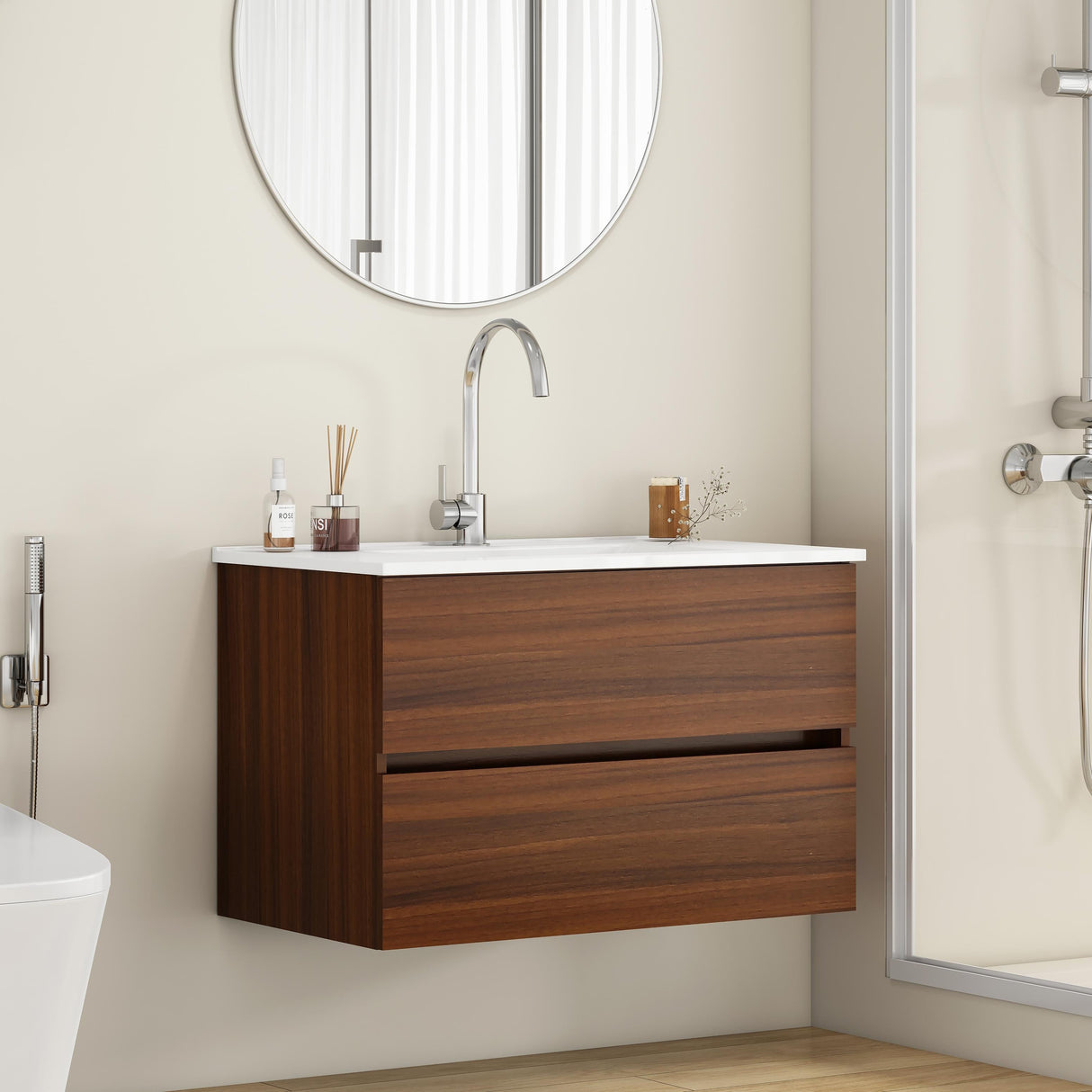 32-Inch Wall-Mounted Bathroom Vanity