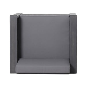 Acacia Wood Loveseat And Coffee Table Set With Cushions