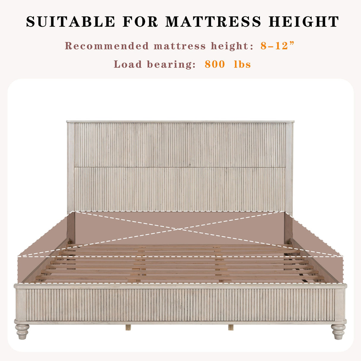 Platform Bed Frame & Tall Headboard