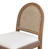 Arlin Upholstered Stool with Curved Back and Footrest, Set of 2