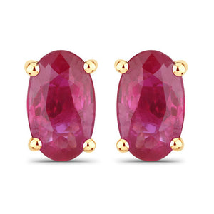 0.54 Carat Genuine Ruby 14K Yellow Gold Earrings