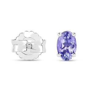0.50 Carat Genuine Tanzanite .925 Sterling Silver Earrings